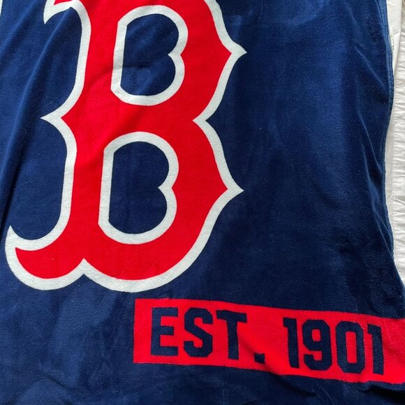 MLB Boston Red Sox Fleece Throw Blanket Red White Blue u - Picture 4 of 9
